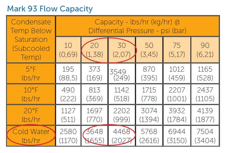 Picture of a Mark 93 Series flow capacity